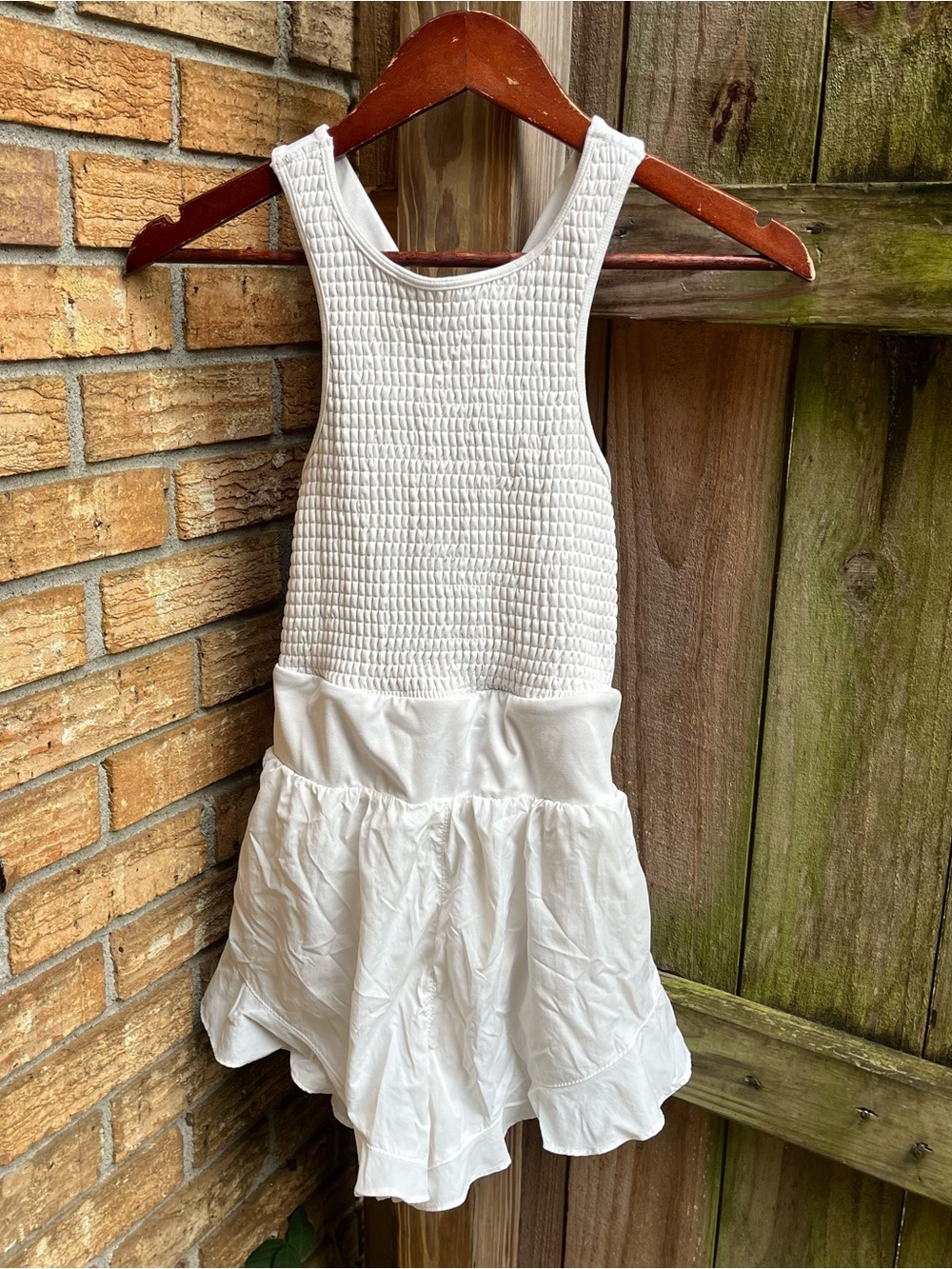 FP Movement by Free People White Smocked Breathless Shortsie